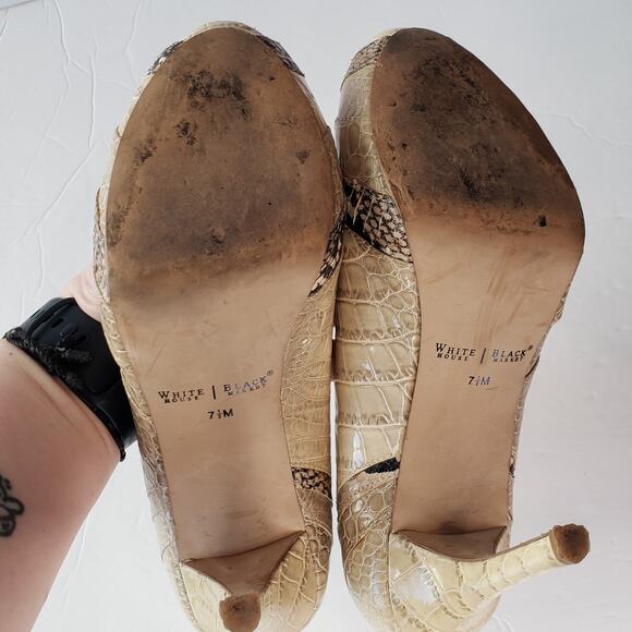 White House Black Market Isaac Peep Toe Heels Women's 7.5 Party Work Office - Picture 8 of 10